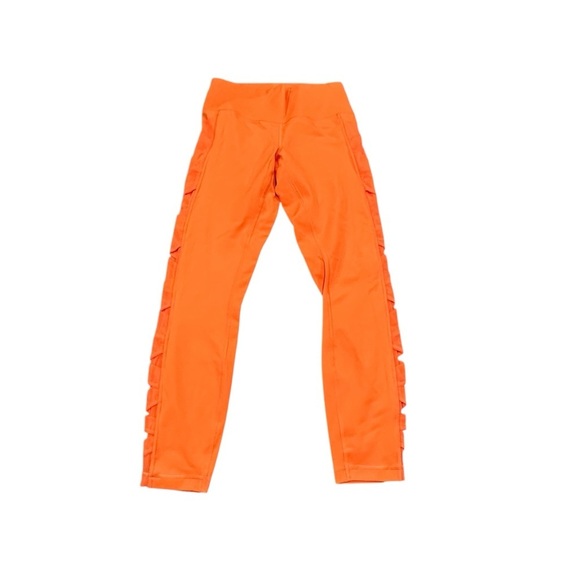 Lululemon Neon Orange Bandage Wrap Crisscross Leggings 8 - Picture 2 of 6